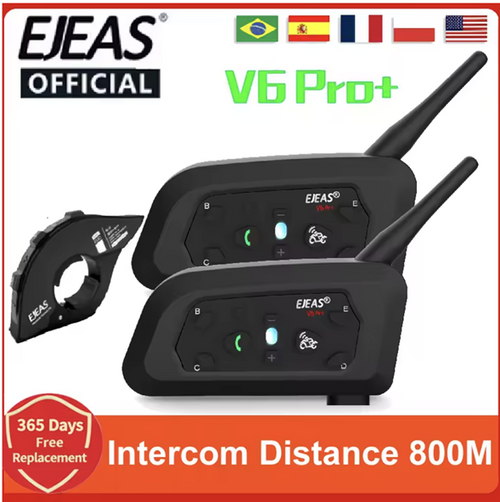 INTERCOMUNICADOR BLUETOOTH IMPERMEABLE EJEAS V6 PRO+