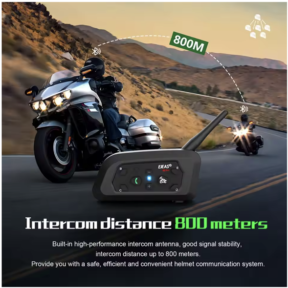 INTERCOMUNICADOR BLUETOOTH IMPERMEABLE EJEAS V6 PRO+